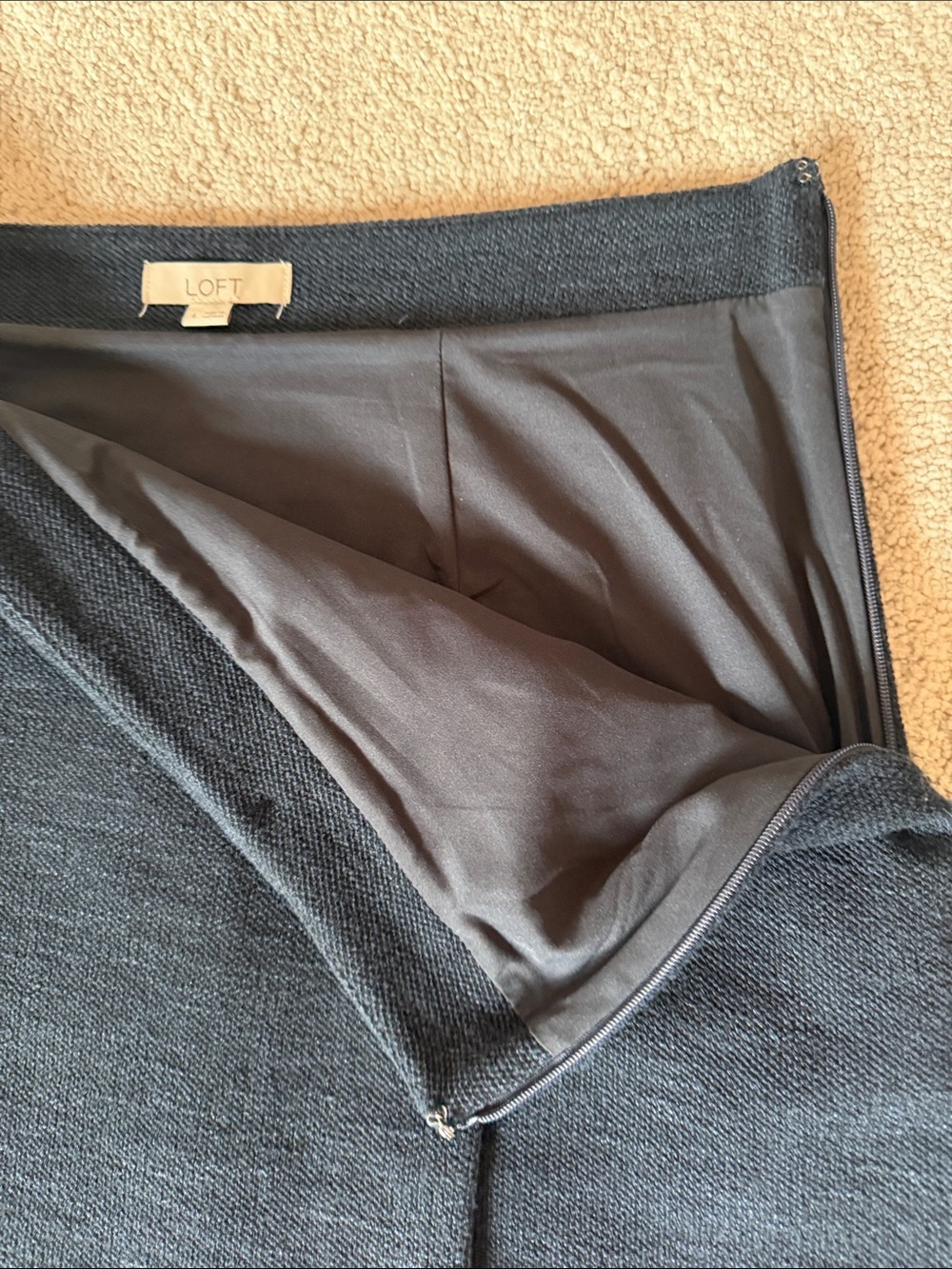 LOFT Navy Mini Skirt with Gold Buttons size 4 - Picture 4 of 6